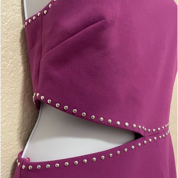 Likely Portia Purple Studded Cut Out Mini Dress Size 10 - Picture 5 of 11